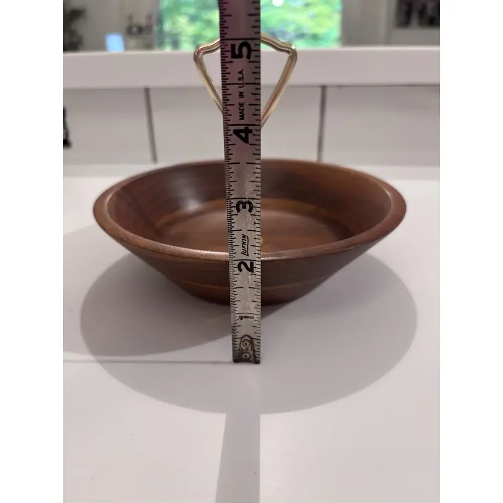 Vintage Walnut Bowl Lebanon Missouri Handled Nut Trinket Bowl